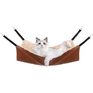 lot 12221 image: JOYELF Cat Hammock Bed, Medium Reversible Pet Cage Hammock Hanging Soft cat Bed for Kitten Ferret Puppy or Small Pet (Used)