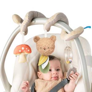 lot 12233 image: Taf Toys Bear Hug Spiral Car Seat Toy - Plush Bear & Mushroom, Colorful Teethers, Sensory Toys Soft Hanging Toys - Carseat Toys Hanging for Babies 0-6 Months - Newborn Baby Girl Boy Birthday Gifts