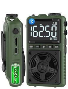lot 12249 image: Bluetooth AM FM Shortwave Radio with NOAA Weather Alert,1250mAh Rechargeable Portable Pocket Radio with Best Reception,5W Big Speaker, Digital Tuner and Earphone,Support SD Card and USB MP3 Player
