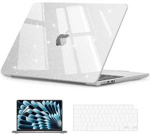 lot 12250 image: EooCoo Sparkly Case for MacBook Air 13 inch M5M4M3M2 2026-2022, Clear