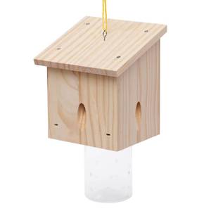 lot 12253 image: Carpenter Bee Trap for Outside - Pentroof Style Nature Hanging Wood Carpenter Bee Traps Outdoor - Best Bee Trap - Insect Traps with Removable Vault