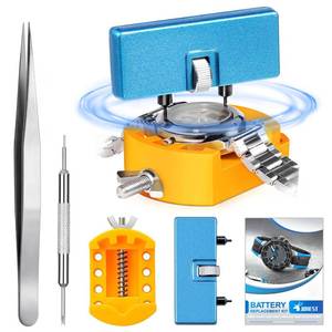 lot 12261 image: JOREST Watch Battery Replacement Tool Kit, Watch Wrench Back Remover for Rotate Open Watch Cover, Watch Case Opener Set with Watch Back Remover Holder, Only for Grooved Watches