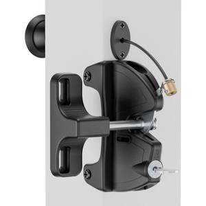 lot 12275 image: HAPPYGATE Key Lockable Two Sided Gate Latch, Outdoor Fence Gate Lock Double Sided Gate Latch, 2 Way Gate Latch Lock with Spring Loaded Pull Cable, Fence Locks for Outdoor Gates Metal, Wood Fence