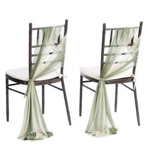 lot 12278 image: Lings moment Chair Sashes Wedding Aisle Decorations Sage Milky Green 16pcs