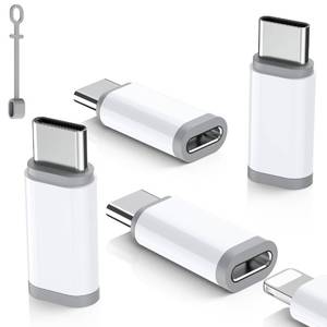 lot 12281 image: 4 Pack Lightning to USB C Adapter for iPhone 17 Air 16 16e 15 Pro Max Plus, iPad, Galaxy - NOT for HeadphonesMicrophoneOTGiPencil, USB Type C to Lightning Adapter ONLY for ChargingData Sync