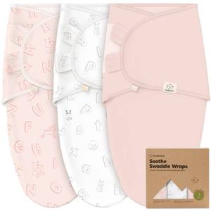lot 12300 image: KeaBabies 3-Pack Organic Baby Swaddles for Newborns (ABC Land Rose, 0-3M)