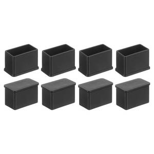 lot 12321 image: uxcell Plastic Furniture Leg Caps, 8Pcs 15x30mm Rectangle Chair Leg Tips Caps, Furniture Foot End Caps Covers Floor Protectors for Table, Chair, Machinery Equipment Feet (Black)