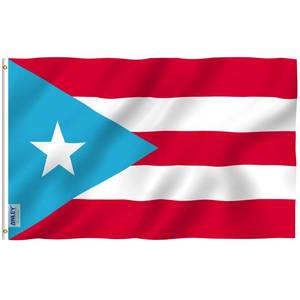 lot 12326 image: Anley Fly Breeze 3x5 Foot Light Blue Puerto Rico Flag - Vivid Color and Fade Proof - Canvas Header and Double Stitched - Puerto Rican PR National Flags Polyester with Brass Grommets 3 X 5 Ft
