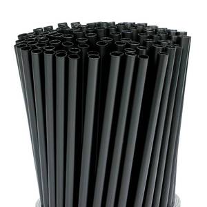 lot 12328 image: 200 Pcs Black Disposable Drinking Plastic Straws