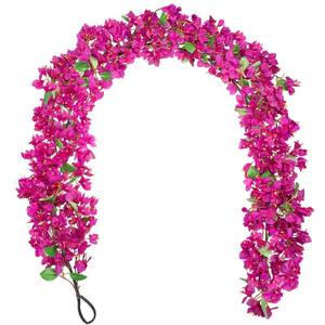 lot 12340 image: Briful 6ft Pink Bougainvillea Flower Garland �� Artificial Silk Floral Vine with Built-in Hook Faux Flower Garland for Backdrop Table Wall Wedding Party Home Decoration