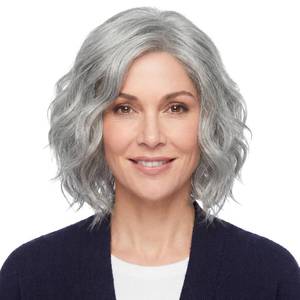 lot 12342 image: Miss U Hair Old Lady Gray Wig Silver Grey Grandma Wig Women Short Wavy Curl Hair for Cosplay Costume