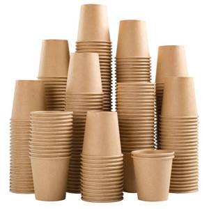 lot 13382 image: SIUQ 400 Pack 3 oz Kraft Paper Cups, Disposable Bathroom Mouthwash Cups