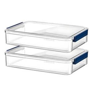lot 13385 image: RHONZHAO Clear Storage Box with Latch, 2 Pack, Stackable
