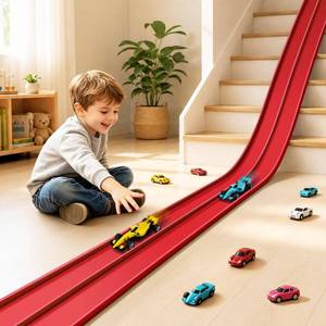 lot 13391 image: 16Ft Flexible Race Track with Suction Cups, Race Ramp for Kids Aged 3 4 5