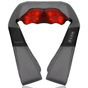 lot 13398 image: Nekteck Shiatsu Neck Massager with Heat for Pain Relief, Gray, NOT Cordless