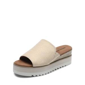 lot 13399 image: DREAM PAIRS Platform Slip-on Espadrille Sandals,Nude,7.5