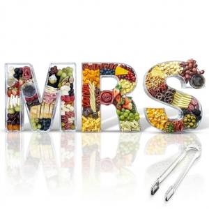 lot 13406 image: MRS Charcuterie Board Letters Acrylic Clear Reusable with Clear Tongs