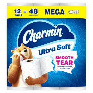 lot 13409 image: Charmin Ultra Soft Toilet Paper, 12 Mega Rolls  24 Regular Rolls, 2-ply Bath Tissue