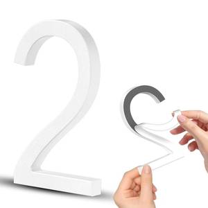 lot 14159 image: 4 Inch Self-adhesive House Numbers, Modern Floating Address Numbers, Adhesive house numbers outside - Easy to Install, Weatherproof No Rust White Mailbox Number for House Office Hotel Apartments (2)