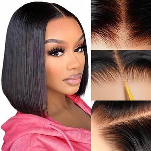 lot 14168 image: ZHENGON Glueless Bob Wig Human Hair Pre Plucked Pre Cut Wear and Go Bob Wig