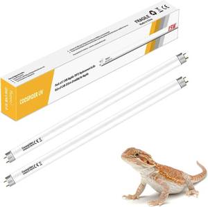 lot 14171 image: COOSPIDER UV 2-Pack UVB UVA Reptile Light 10.0 Bulb, 15W 18inch T8 Fluorescent Desert Lamp, UVA for Bearded Dragon Tortoise Reptile & Amphibian (T8 15W 18inch 10.0 Bulb G13)