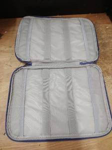lot 14173 image: Blue Cable Organizer Bag with Multiple Compartments
