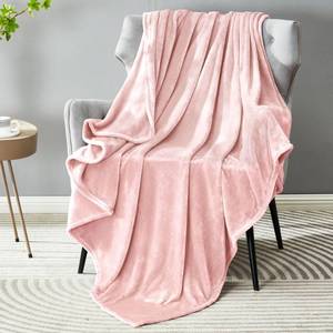 lot 14200 image: DREAMNINE Soft Plush Fuzzy Fleece Throw Blanket for Couch Sofa Chair 50 x 60, Decorative Solid Lightweight Fluffy Velvet Blankets for Women Girl, Cozy Accent Shaggy Flannel Blanket for Bedroom, Pink