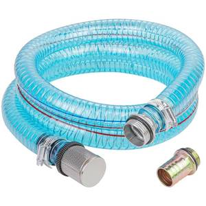 lot 14204 image: HOOTSUM 1 Inch Suction Hose for Fuel Diesel Transfer Pump, 6.5 Feet Oil Kerosene Transfer Tube with 34 & 1 Inch Threaded Couplings