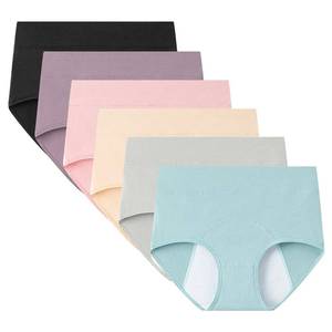lot 14207 image: ZJHTK High Waist Incontinence Underwear for Women, Cotton Incontinence Protective Briefs, Washable Ladies Panties, 6pcs,Multi Colored,4XL