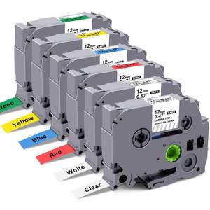 lot 14213 image: Compatible with Brother P Touch Label Maker Tape TZe 12mm 0.47