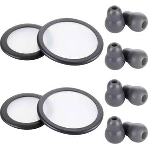 lot 14218 image: 2 Sets Stethoscope Replacement Parts Adult and Pediatric Replacement Diaphragm and Silicone Stethoscope Ear Tips Accessories(Gray)