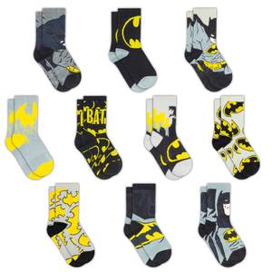 lot 14220 image: DC Comics Batman Socks for Boys, 10-Pack Boys Socks, Toddler Socks Featuring The Batman, Superhero Batman Kids Socks