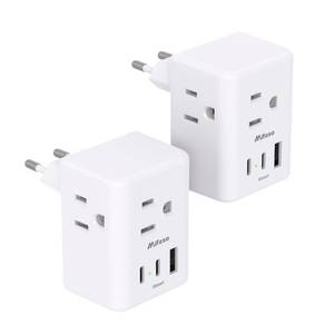 lot 14234 image: 2 Pack European Travel Plug Adapter, International Power Plug Adapter
