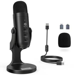 lot 14240 image: ZealSound Podcast Microphone for PC, Noise Cancellation USB Mic with Gain, Volume Adjustment & Mute Button, Monitoring & Echo, for YouTube, TikTok, Podcasting, Streaming, iPhone, iPad, Android, Mac