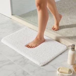 lot 19772 image: TYUU White Bathroom Rugs, Ultra Soft Bath Rugs Non Slip Washable, Super Absorbent Quick Dry Small Bath Mat with Rubber Backing for Bathroom Floor, Shower, or Sink, White 16 x 24