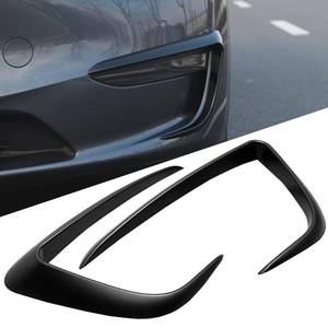 lot 19774 image: FLAMPETUS Front Fog Light Trim Cover for Tesla Model Y, 2PCS Fog Lamp Eyebrow Eyelids Cover Frame Blade Trim, Spoiler Accessories Fit Model Y 2017-2023,Matte Black, OD016-BKMT-A