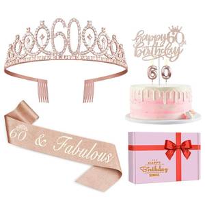 lot 20221 image: Juesly 60th Birthday Decorations for Woman Rose Gold Party Supplies