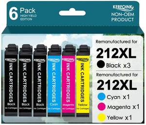 lot 20226 image: KERFOINK Remanufactured Replacement for Epson 212 212XL Ink Cartridges