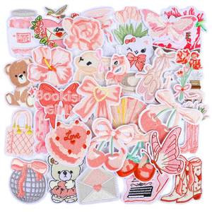 lot 20228 image: KINGSOW Girly Iron on Patches for Clothing��32PCS Pink Applique for Girls