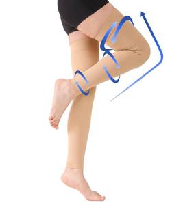 lot 20244 image: KEKING Thigh High Compression Footless Sleeves 15-20mmHg Unisex Anti-Slip XL