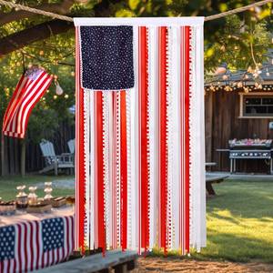 lot 20251 image: Tudomro 4th of July USA Flag Decoration 4 x 2.3 ft Patriotic Rag Flag Banner Red White and Blue 250th Anniversary Decor Independence Day Accessories for Outside Yard Porch Indoor