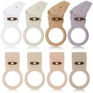 lot 20255 image: Hoolerry 8 Pcs Hanging Kitchen Towels Ring Crochet Hanging Dish Towel Holder with Loop Button for House Oven Stove Door, 8 Colors(Light Colors,Round)