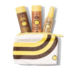 lot 20271 image: Sun Bum Hair Care Travel Essentials Kit - Revitalize Your Hair With Revitalizing Shampoo, Conditioner, and 3-in-1 Leave In Treatment - Includes Aloha Collection Travel Pouch