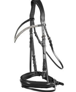 lot 14181 image: HORZE Grayson Classic Leather Ergonomic Snaffle Dressage Bridle with Detachable Flash
