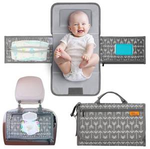 lot 20237 image: Kapi Baby Portable Diaper Clutch Gray Arrow