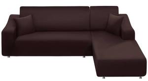 lot 1343 image: NAISI Couch Cover L Shape 2 Pieces Sofa Cover Soft Stretch Slipcovers with 2pcs Pillowcases Furniture Protector Sectional Couch Covers 3 Seater  3 Seater(Coffee)