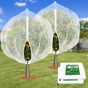 lot 1353 image: A 2 Pack Large Fruit Tree Netting, 8X8FT Garden Net, Zipper, Drawstring