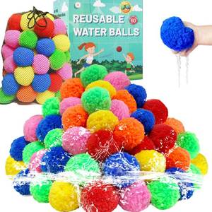 lot 1354 image: BEFANS 60 Pcs Reusable Water Balls, Reusable Water Balloons for Outdoor Toys and Games, Water Toys for Kids and Adults Boys and Girls - Summer Balls for Pool and Backyard Fun