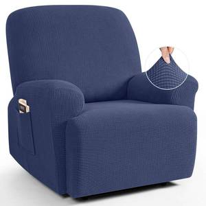 lot 1357 image: TAOCOCO Oversized Stretch Recliner Chair Covers 4 Piece, Navy Blue