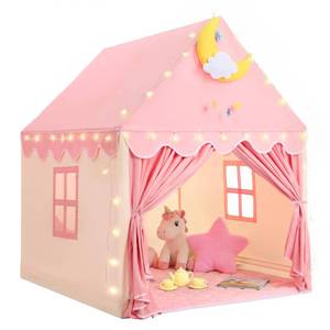 lot 1358 image: GeeSound Kids Tent for Grils Indoor with Mat, Star Lights - Pink Play Tents for Kids Indoor Playhouse - Princess Tent for Playroom Gift for Girls Birthday (Pink WCloth)